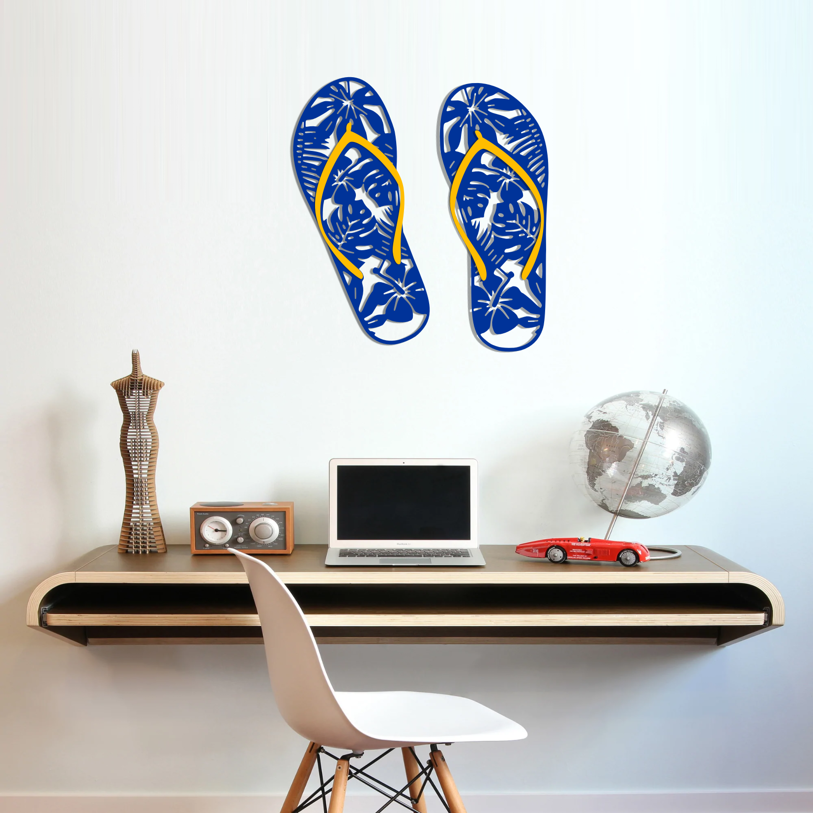 Large metal flip flop wall art on sale